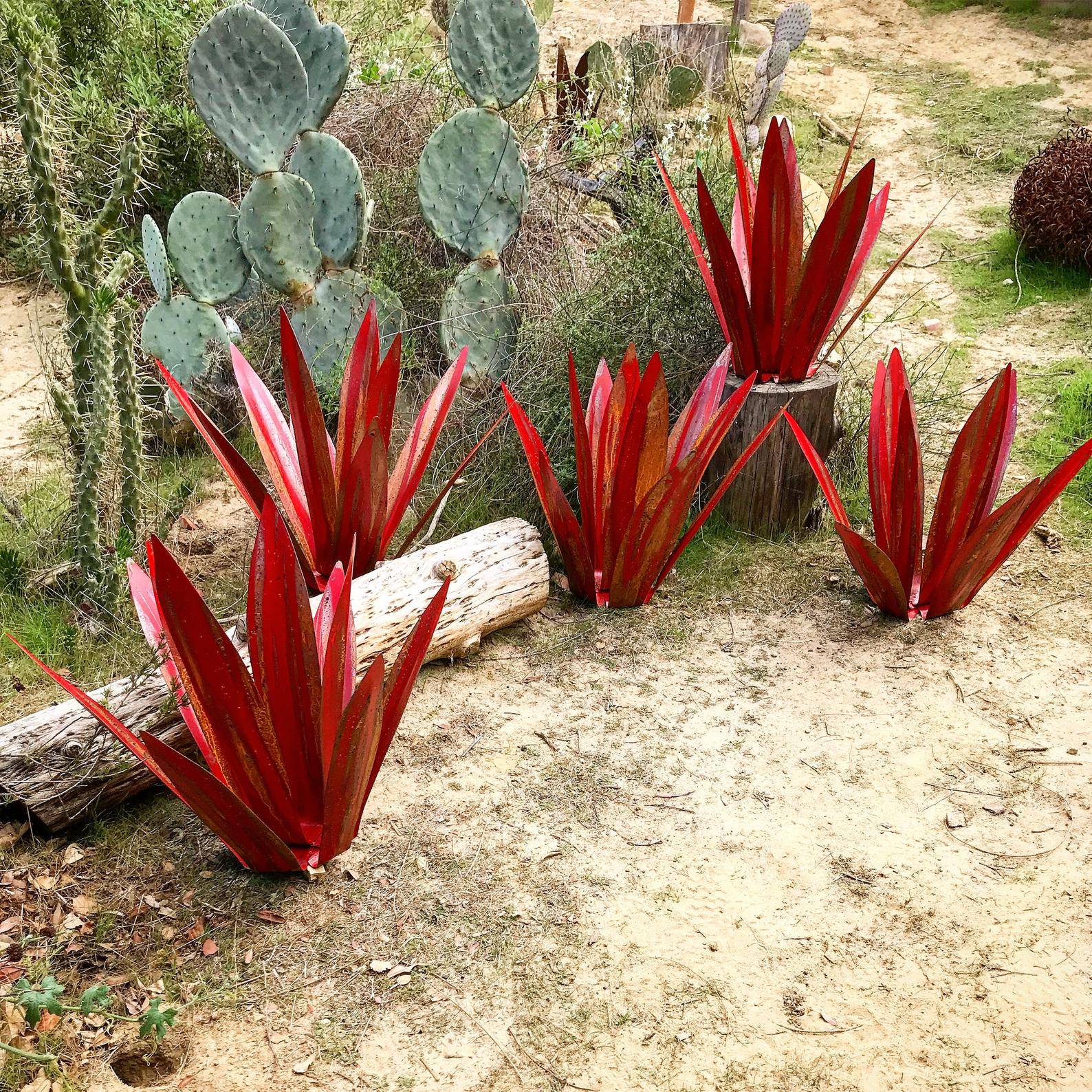 Sculpture d'agave en métal pour jardin, terrasse et intérieur – Finition artisanale toute saison résistante | Koossa