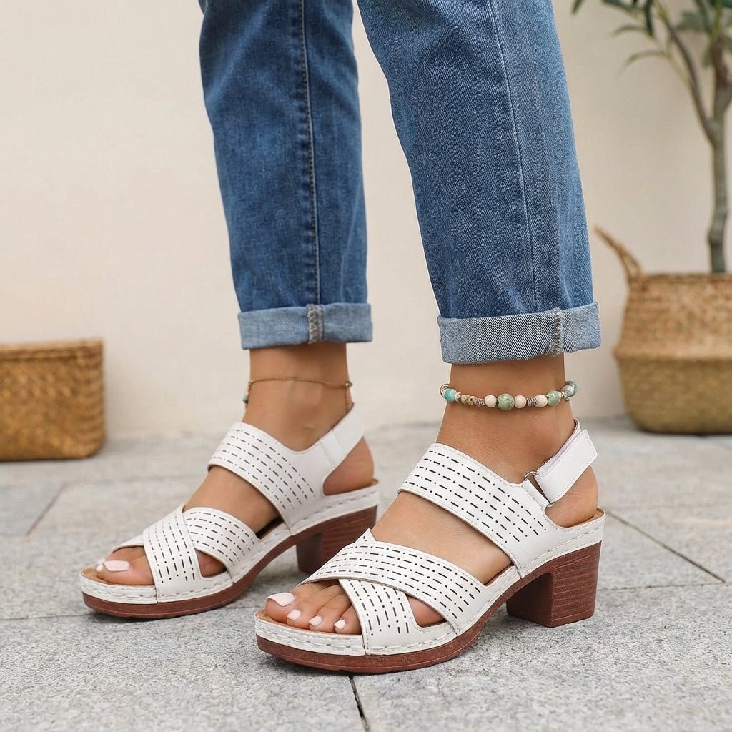 Platform Sandals with Contoured Footbed and Block Heel | Koossa