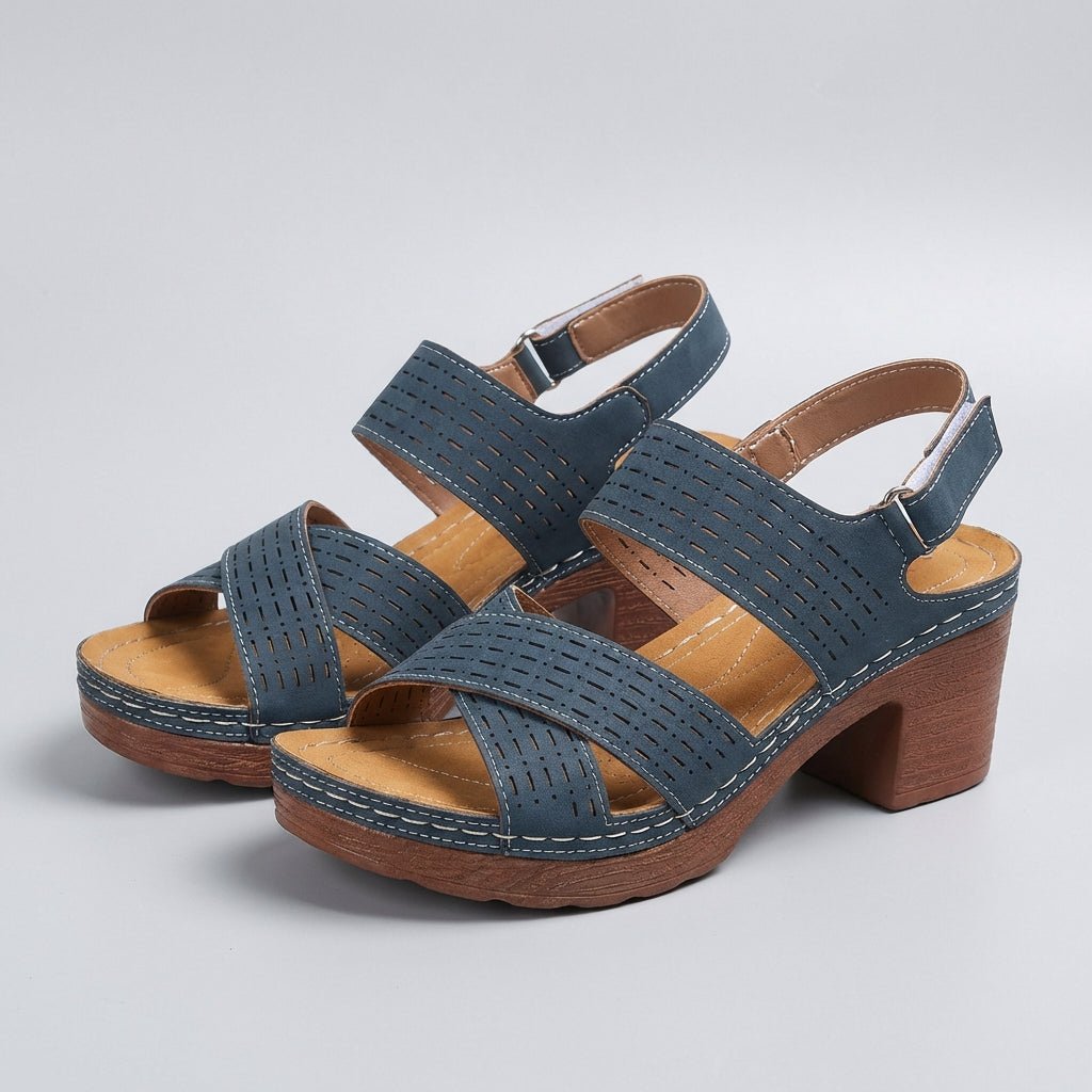 Platform Sandals with Contoured Footbed and Block Heel | Koossa