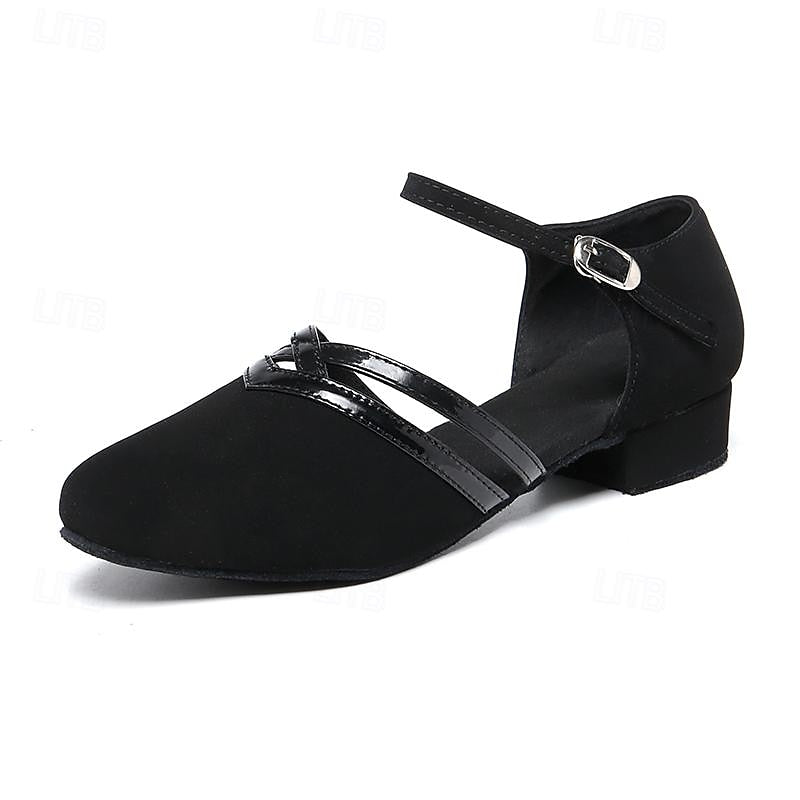 Women's Black Dance Shoes — Elegant Ballroom Shoes with Adjustable Ankle Strap for Latin & Ballroom Dancing | Koossa