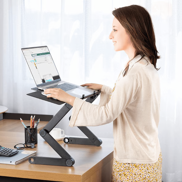 Adjustable Ergonomic Laptop Stand — 360° Rotating Multi-Angle Portable Workstation for Home & Office | Koossa
