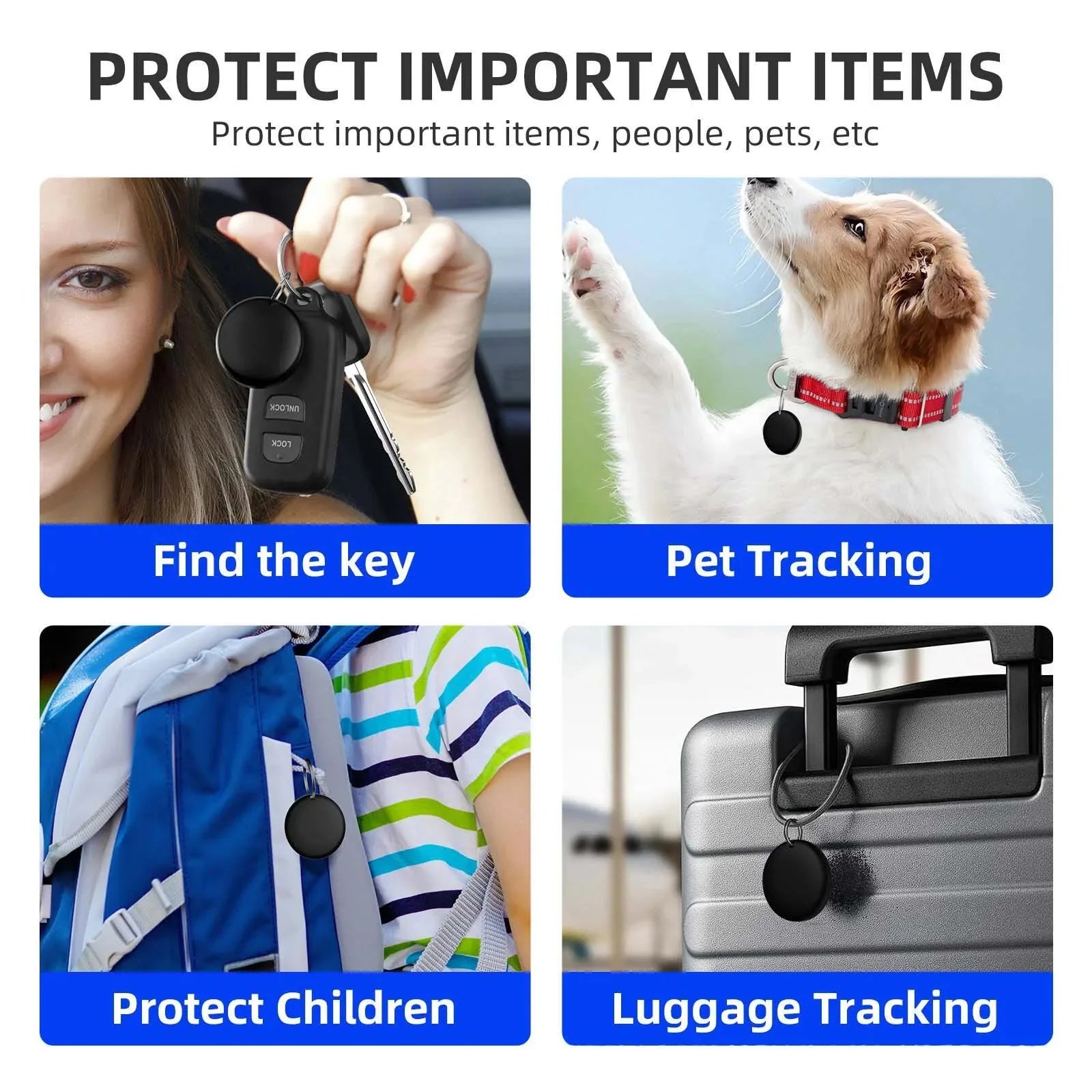 Pet Tracker Android Bluetooth No SIM GPS 8-10 Month Battery Reflective Collar Dog Cat Locator Find My Device | Koossa