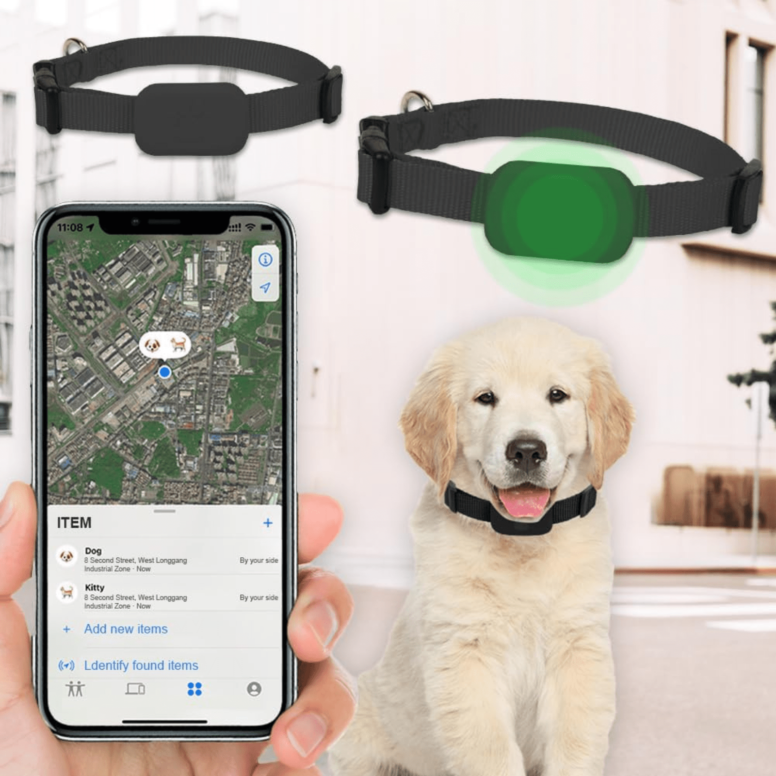 Pet Tracker Apple Find My iOS Bluetooth 5.2 CR2032 1 Year Battery 90dB Alert Cat Dog Locator No SIM | Koossa