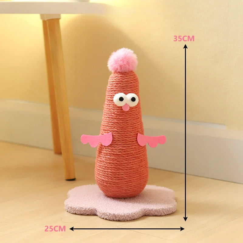 Cat Scratching Post Sisal Chicken Shape Novelty Kitten Scratcher Claw Toy Floor Standing | Koossa