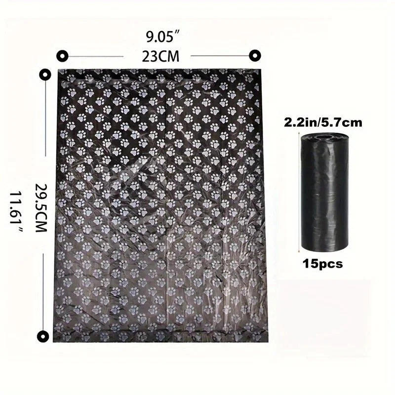 Dog Poo Bags Polyethylene Leak-Proof 150 or 300 Bags Roll Black Green Large Dog Waste Bags Dispenser Refill | Koossa