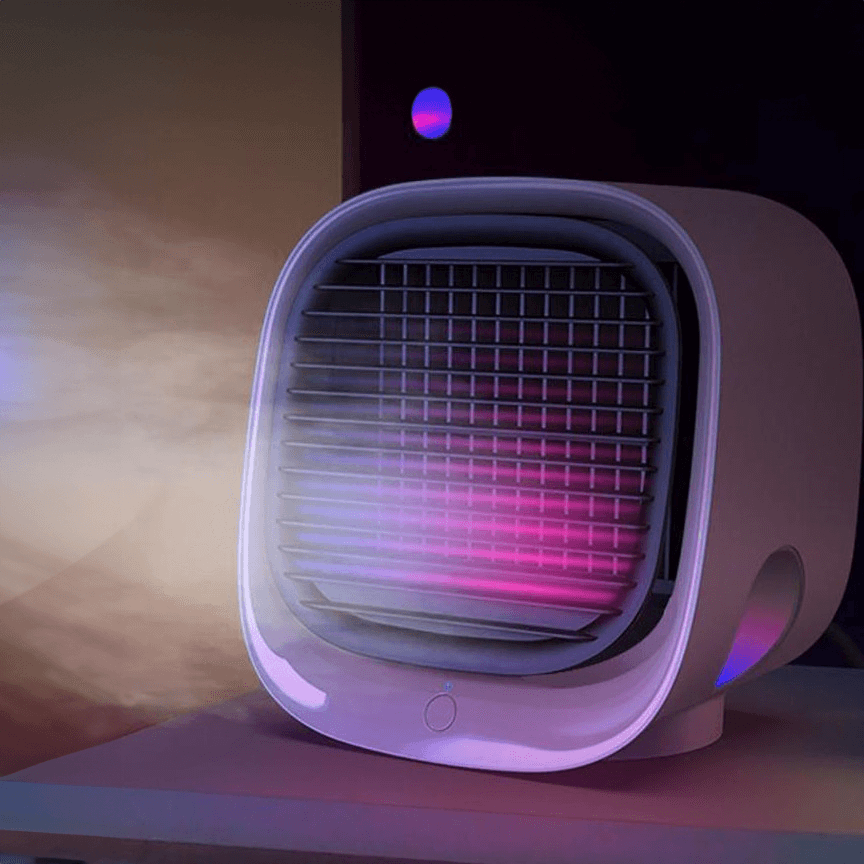 Refroidisseur d'air portable USB à évaporation d'eau 300 ml avec LED multicolore pour voiture et bureau | Koossa