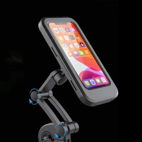 Support Téléphone Vélo Étanche Tactile Rotatif 360° Noir pour Navigation GPS sous la Pluie et par Tout Temps | Koossa