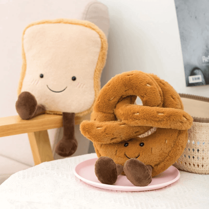 Coussin peluche pain douillets en forme de croissant baguette toast pour chambre enfant décoration ludique | Koossa