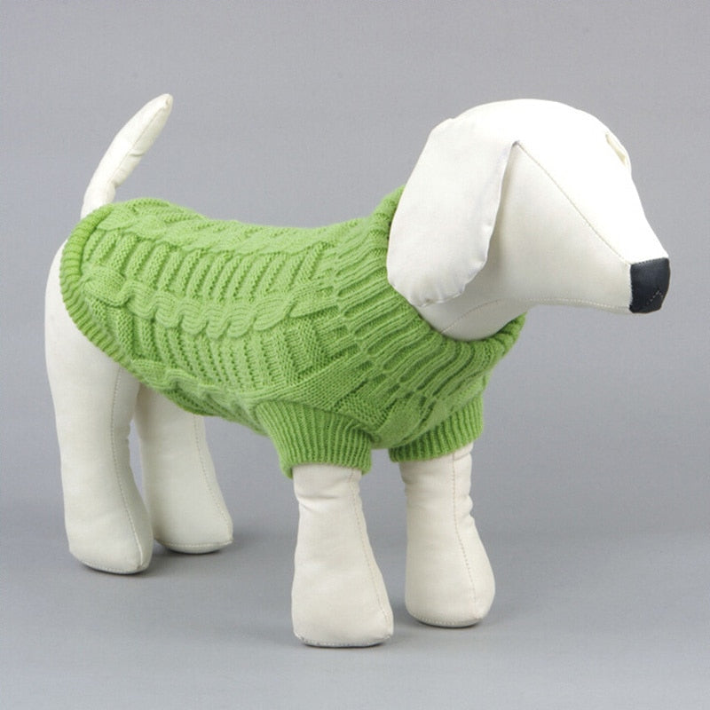 Dog Jumper Cable Knit 100% Cotton Dachshund Turtleneck Sweater Stretch Small Dog Winter Pullover Soft Warm Cold Weather Coat | Koossa