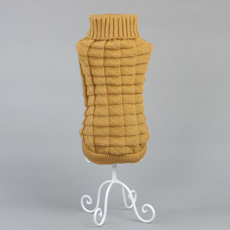 Dog Jumper Cable Knit 100% Cotton Dachshund Turtleneck Sweater Stretch Small Dog Winter Pullover Soft Warm Cold Weather Coat | Koossa