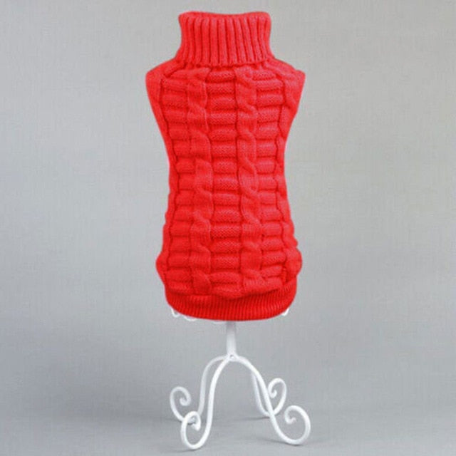 Dog Jumper Cable Knit 100% Cotton Dachshund Turtleneck Sweater Stretch Small Dog Winter Pullover Soft Warm Cold Weather Coat | Koossa