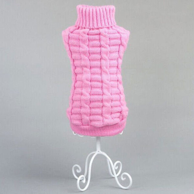 Dog Jumper Cable Knit 100% Cotton Dachshund Turtleneck Sweater Stretch Small Dog Winter Pullover Soft Warm Cold Weather Coat | Koossa
