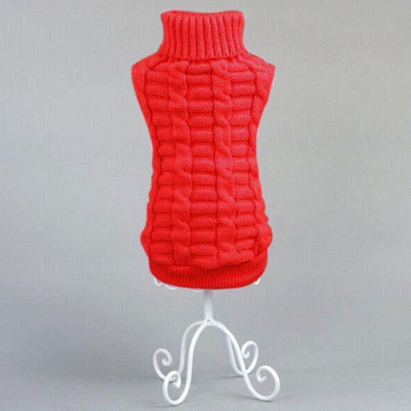 Dog Jumper Cable Knit 100% Cotton Dachshund Turtleneck Sweater Stretch Small Dog Winter Pullover Soft Warm Cold Weather Coat | Koossa