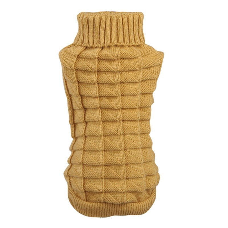 Dog Jumper Cable Knit 100% Cotton Dachshund Turtleneck Sweater Stretch Small Dog Winter Pullover Soft Warm Cold Weather Coat | Koossa