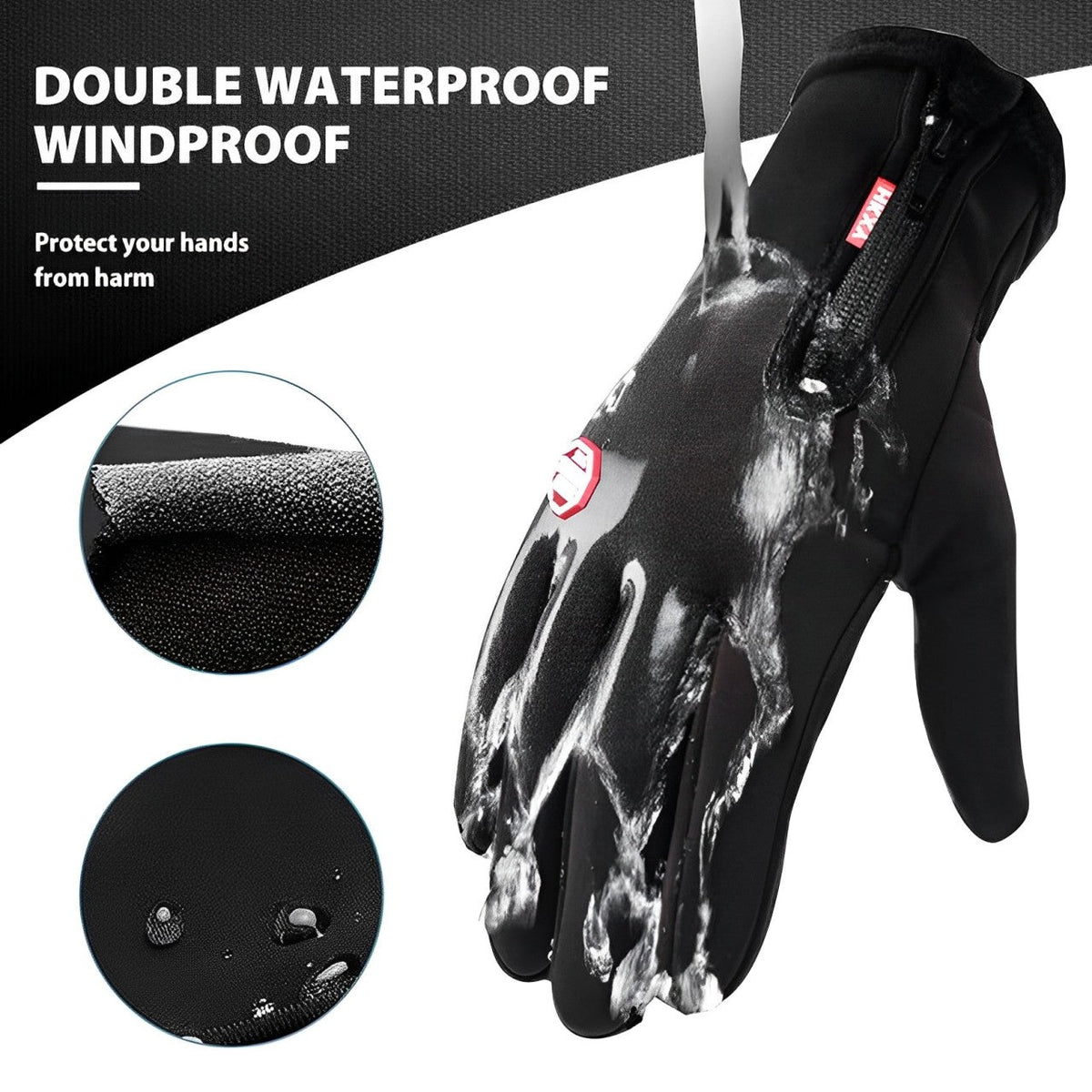 Rechargeable Heated Gloves, 3 Heat Levels, Black Waterproof Windproof Touchscreen Winter Gloves for Skiing, Biking & Cold Weather | Lonoma