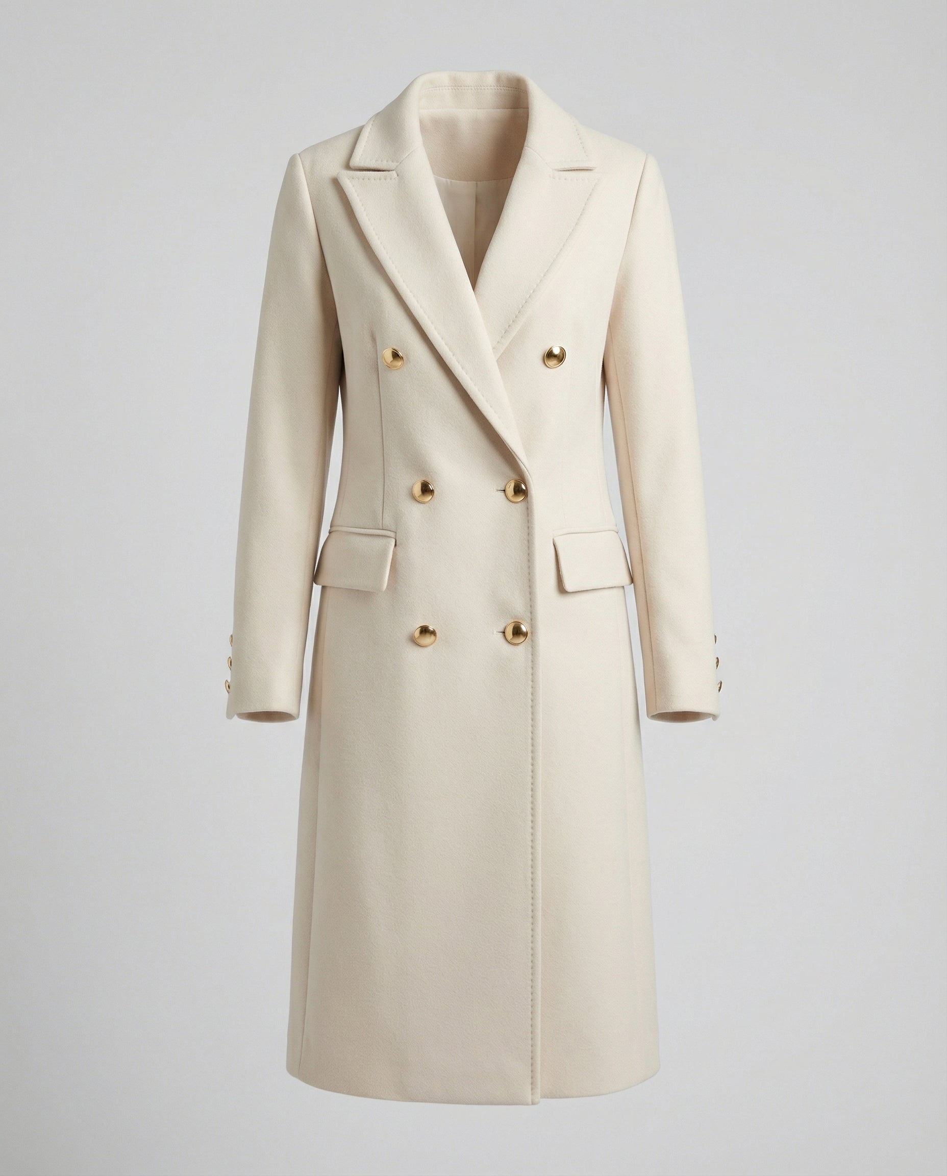 Women's Double-Breasted Jacket with Long Sleeves — Classic Tailored Outerwear for Autumn & Winter | Koossa