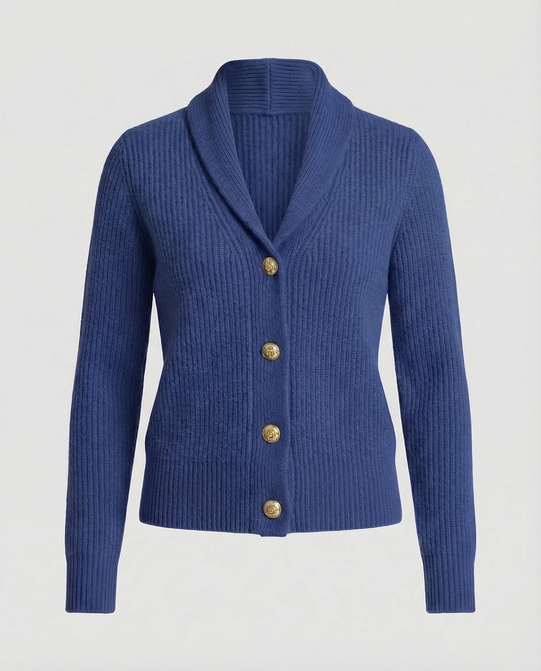 Women's Button-Front Knit Cardigan with Lapel Collar — Classic Long-Sleeve Layering Piece for Office & Everyday Wear | Koossa