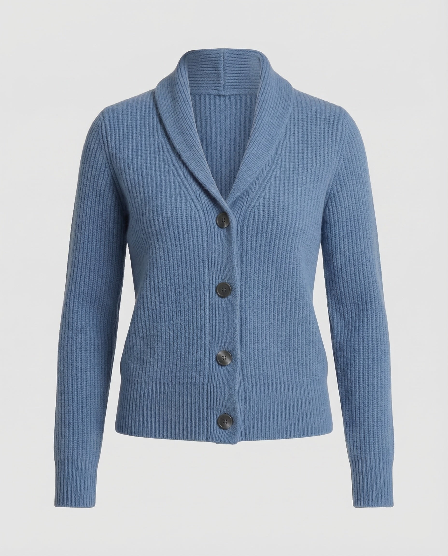 Women's Button-Front Knit Cardigan with Lapel Collar — Classic Long-Sleeve Layering Piece for Office & Everyday Wear | Koossa