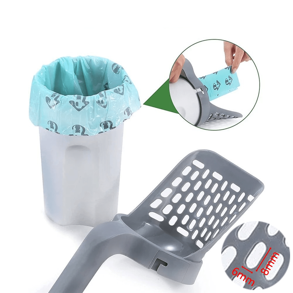 Cat Litter Scoop Sifter Plastic Deep Shovel Waste Removal Cleaning Tool Bin Bag Clip Holder Kitten Tray | Koossa