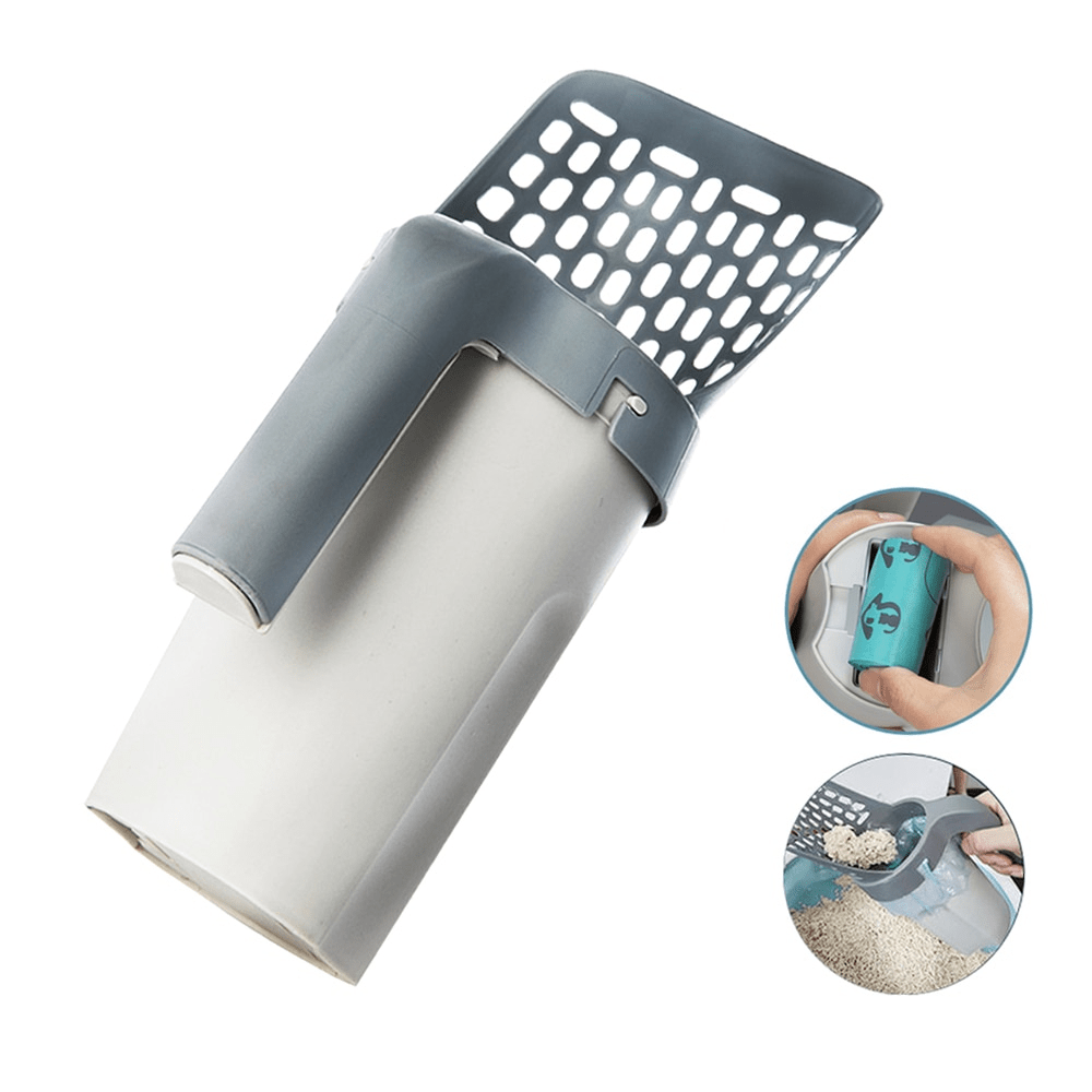 Cat Litter Scoop Sifter Plastic Deep Shovel Waste Removal Cleaning Tool Bin Bag Clip Holder Kitten Tray | Koossa