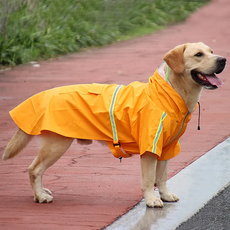 Dog Raincoat Waterproof Hooded Reflective Lightweight Rain Jacket Small Medium Large Dog Poncho Outdoor Walk Yellow Orange Blue Pink Green | Koossa