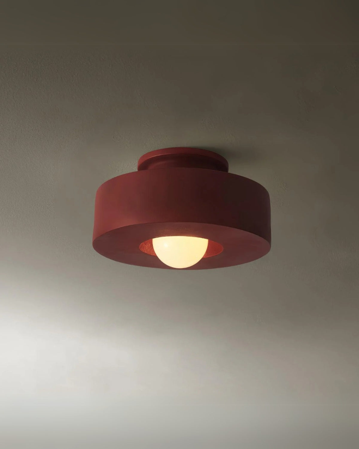 Plafonnier rond en résine avec LED intégrée pour intérieur minimaliste blanc chaud 30 cm éclairage moderne | Koossa