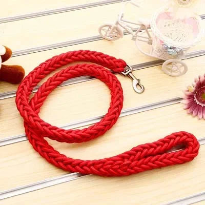 Braided Dog Lead Thick Nylon 1cm 1.5cm 2cm 3cm Large Breed Strong Rope Walking Lead Heavy Duty Chunky Braid Leash | Koossa
