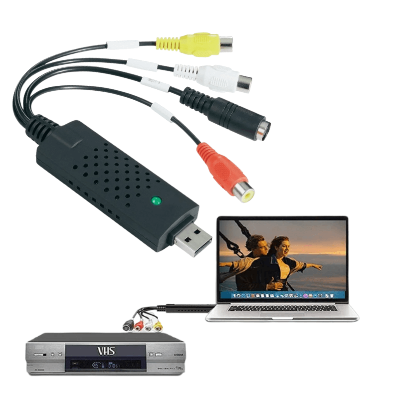 VHS to Digital Converter for Home Video Digitization | USB Capture Device for Analog Tapes | PC & Mac Compatible | Lonoma