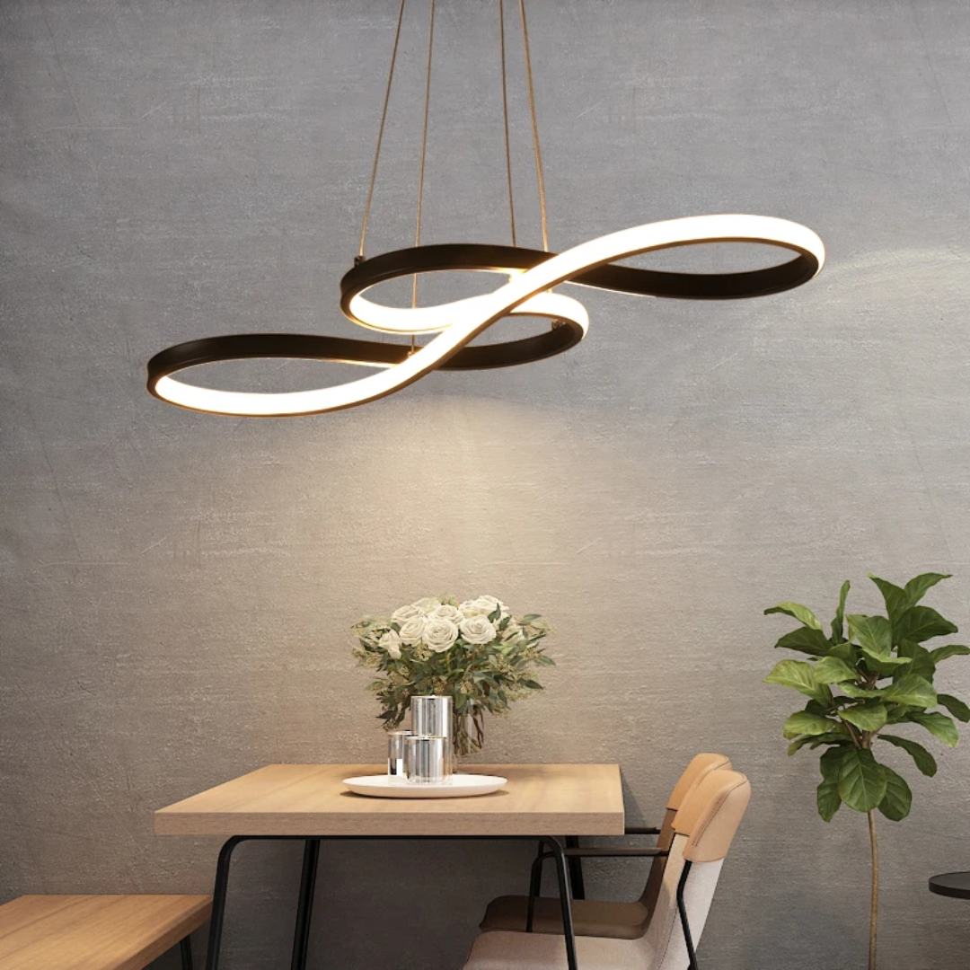 Suspension LED à Anneaux Réglable en Hauteur Trois Températures de Couleur Aluminium Acrylique Design Moderne | Koossa