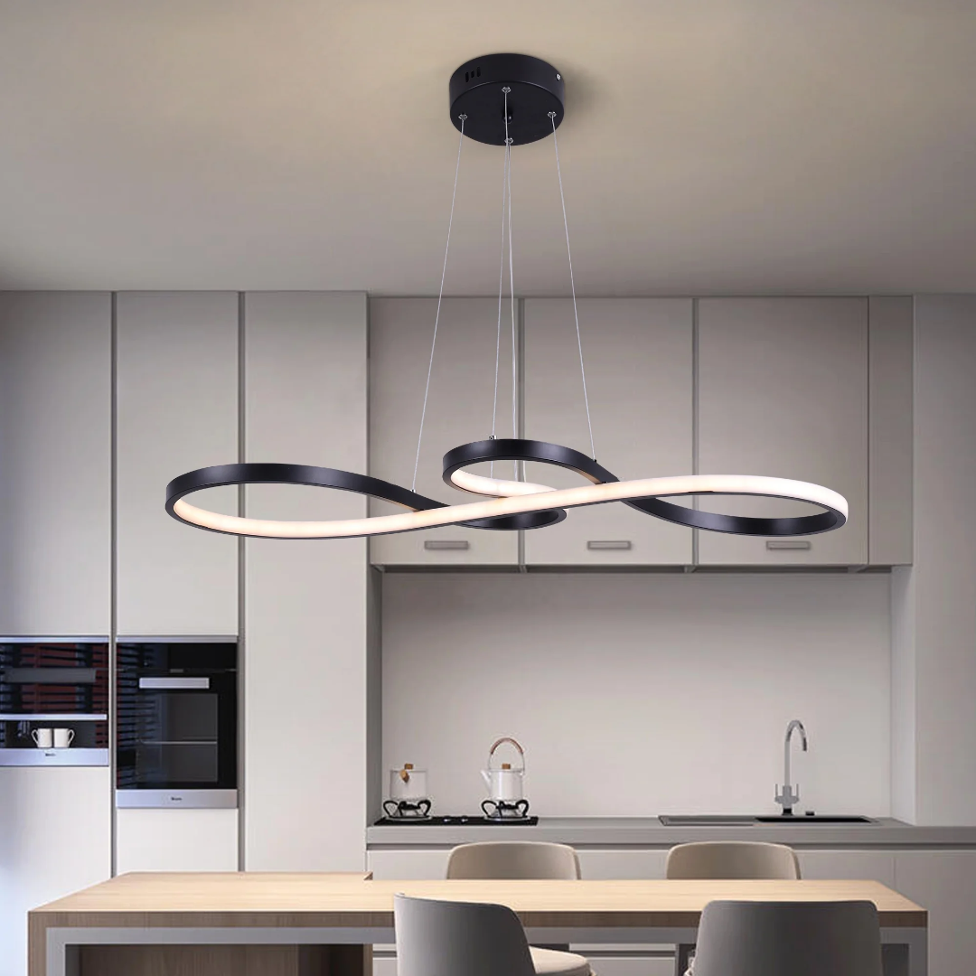 Suspension LED à Anneaux Réglable en Hauteur Trois Températures de Couleur Aluminium Acrylique Design Moderne | Koossa