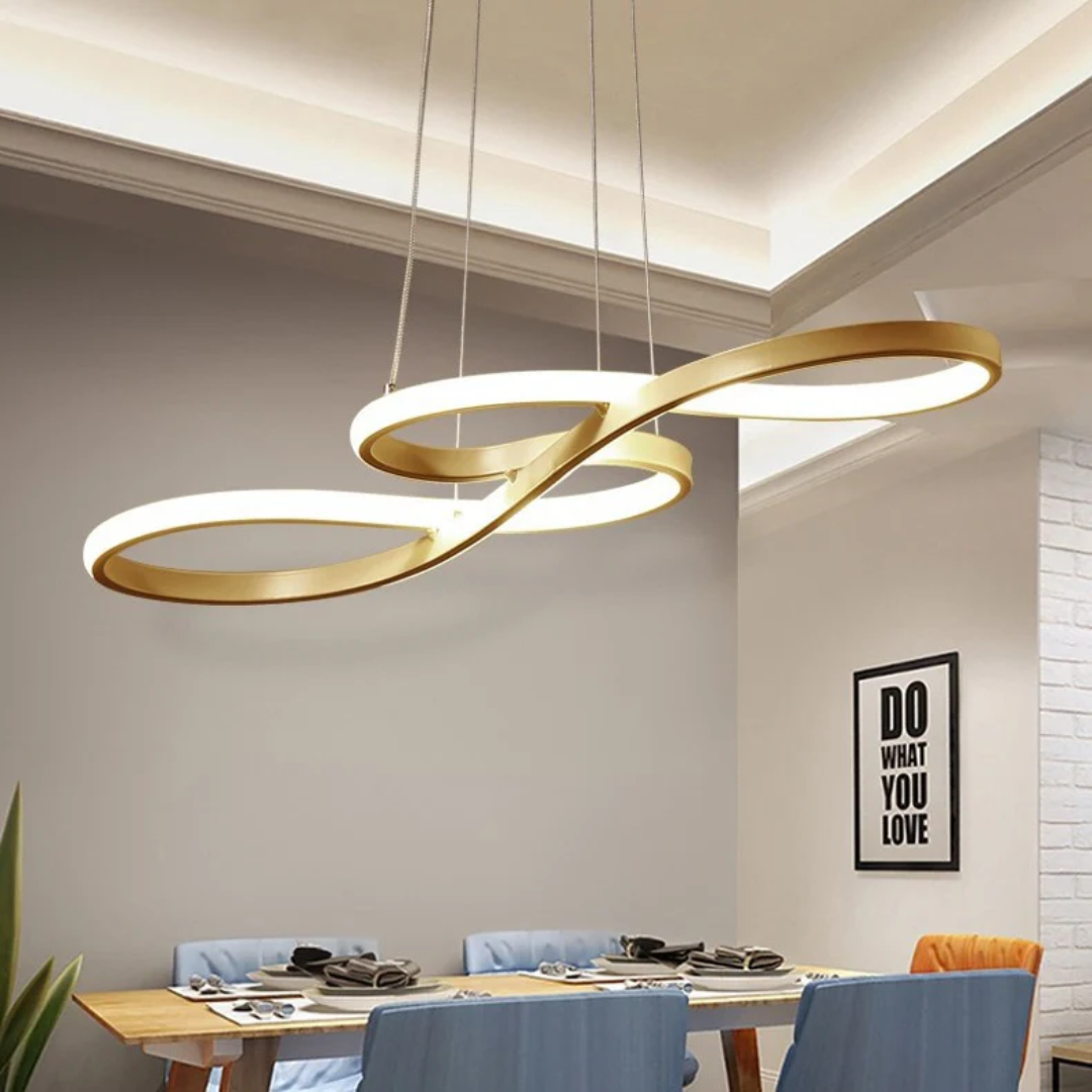 Suspension LED à Anneaux Réglable en Hauteur Trois Températures de Couleur Aluminium Acrylique Design Moderne | Koossa