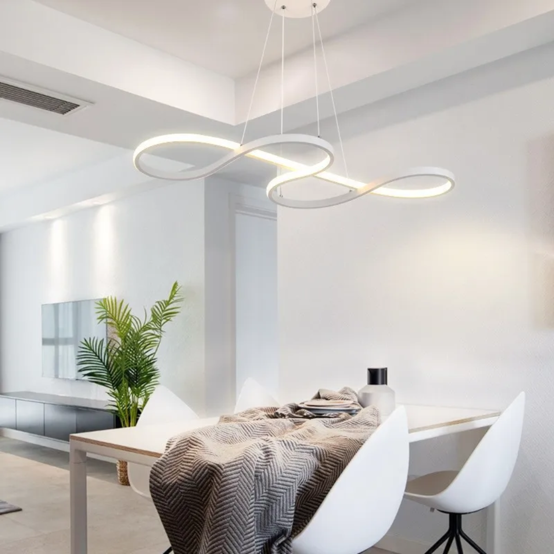 Suspension LED à Anneaux Réglable en Hauteur Trois Températures de Couleur Aluminium Acrylique Design Moderne | Koossa
