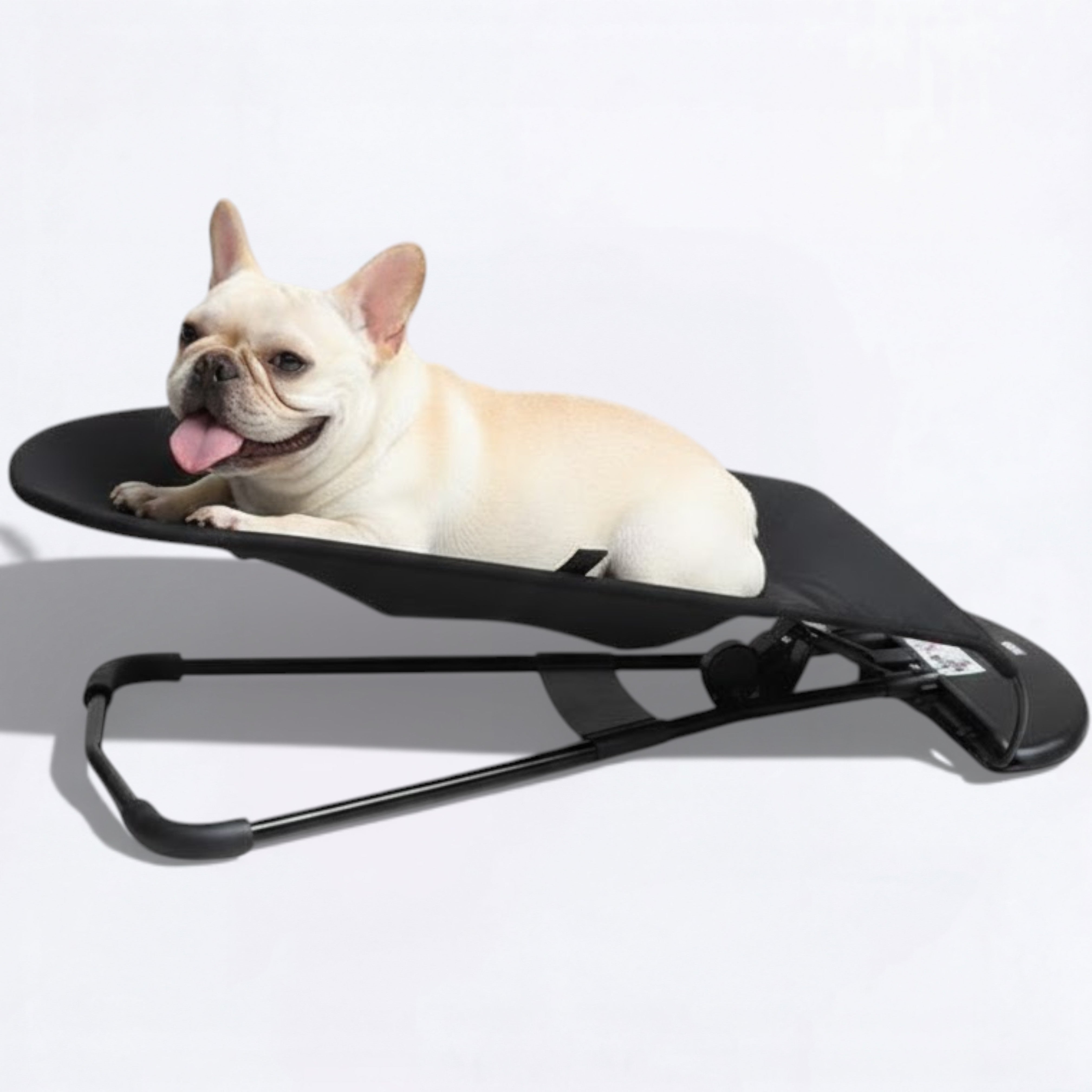 Dog Rocking Lounger Foldable Breathable French Bulldog Elevated Bed Antibacterial Fabric Portable Indoor Outdoor Small Dog Bouncer | Koossa
