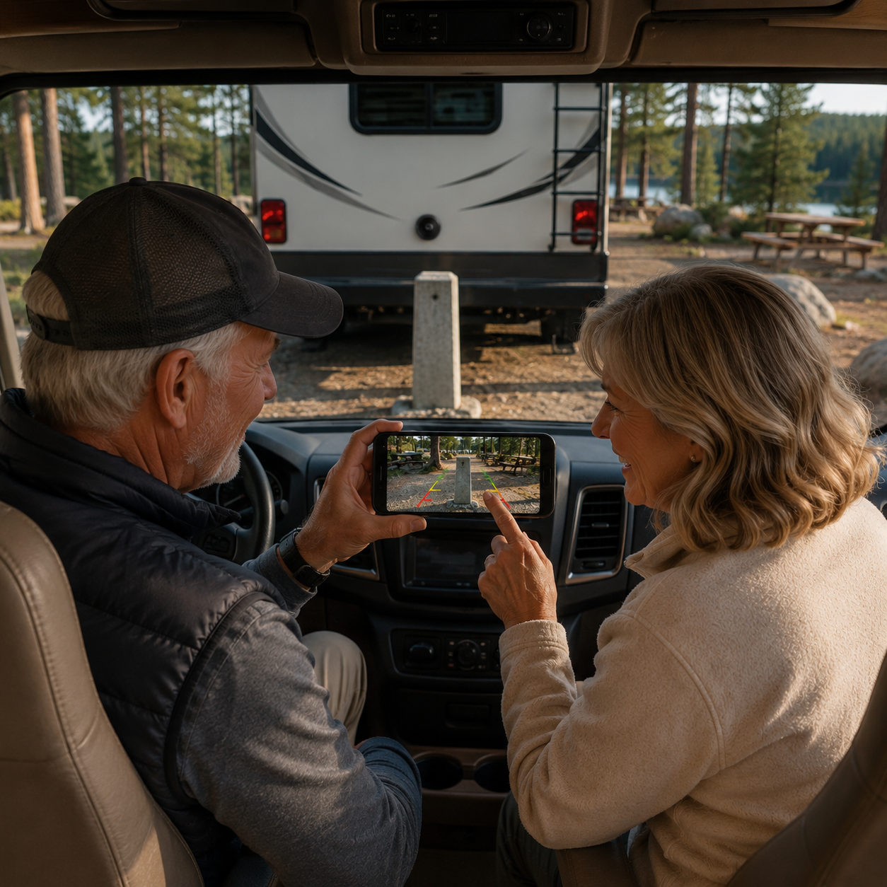 Caméra de recul sans fil avec vision nocturne et détection de mouvement pour camping-car caravane et van | Koossa