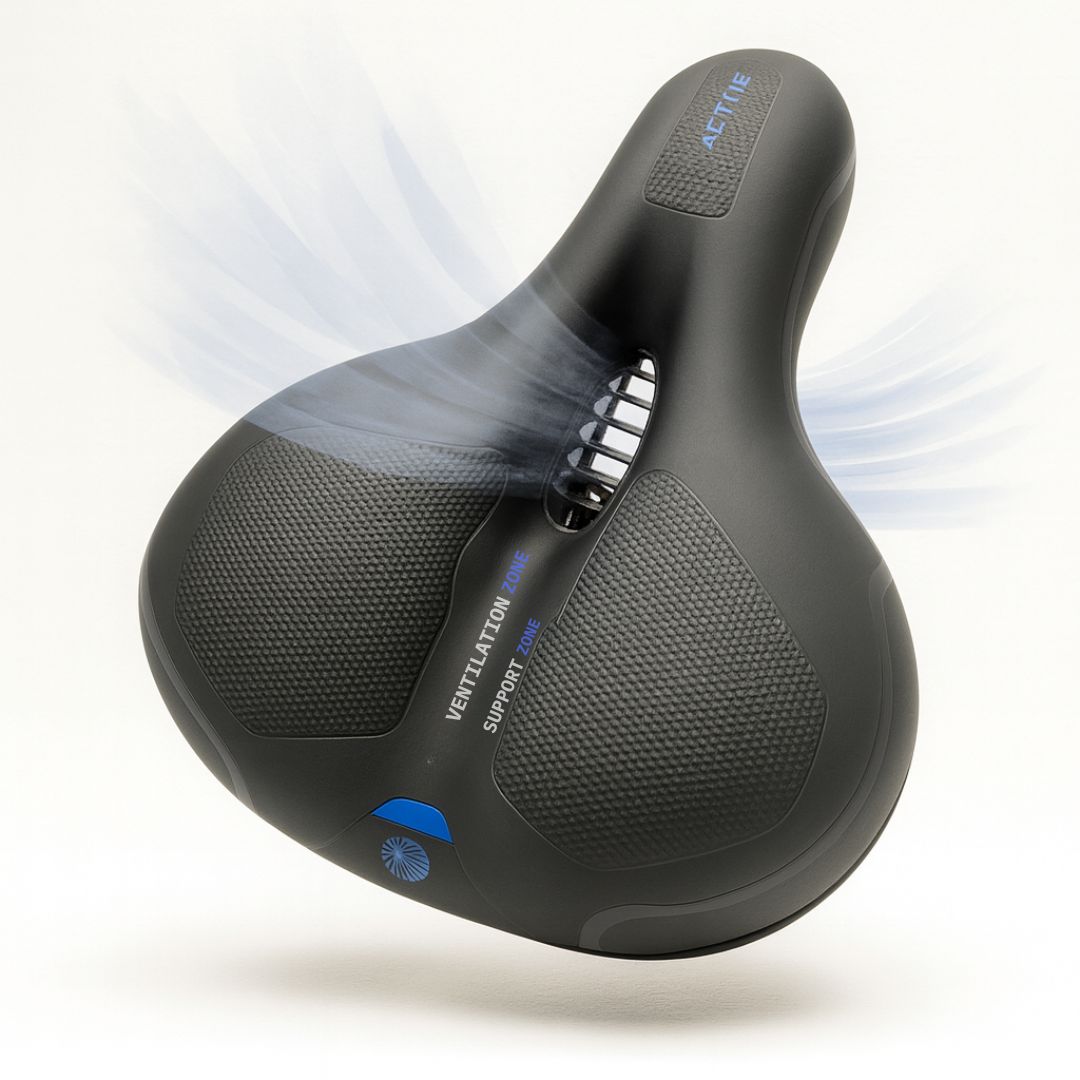 Bike Seat with Gel Foam Padding, Spring Suspension & Rear Reflector, Comfortable Bicycle Saddle for Road, Mountain & Cruiser Bikes | Lonoma