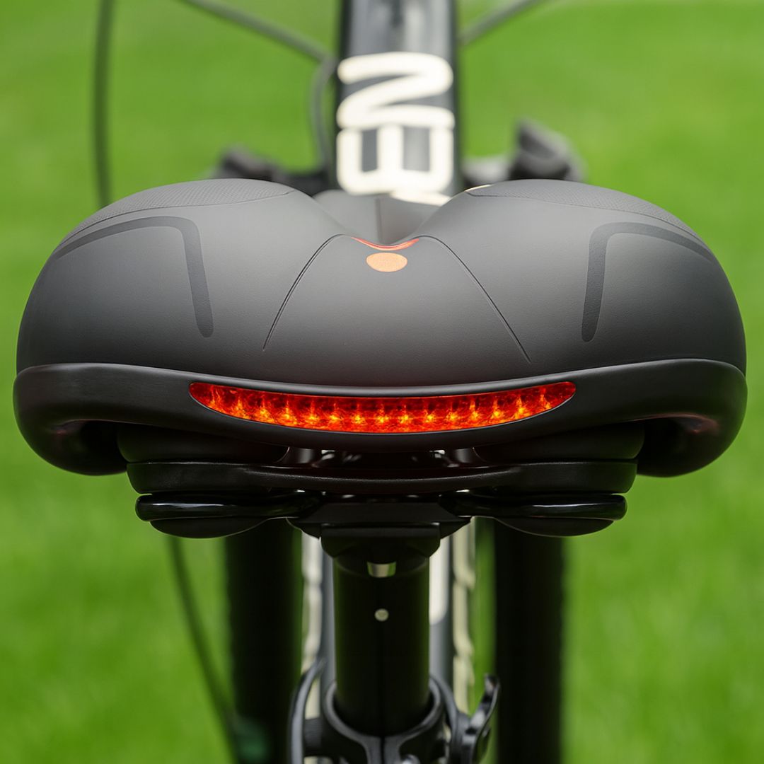 Bike Seat with Gel Foam Padding, Spring Suspension & Rear Reflector, Comfortable Bicycle Saddle for Road, Mountain & Cruiser Bikes | Lonoma