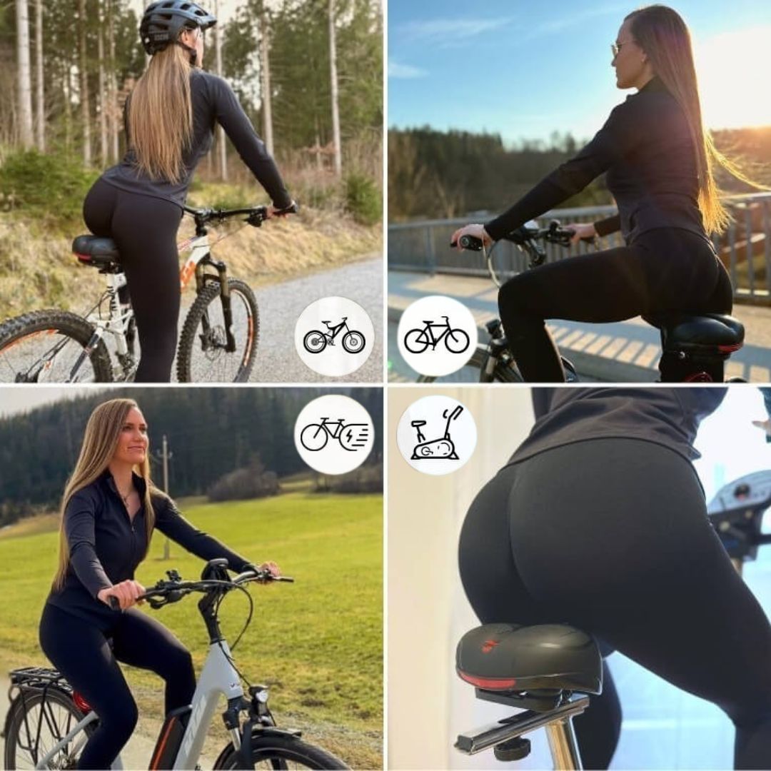 Bike Seat with Gel Foam Padding, Spring Suspension & Rear Reflector, Comfortable Bicycle Saddle for Road, Mountain & Cruiser Bikes | Lonoma