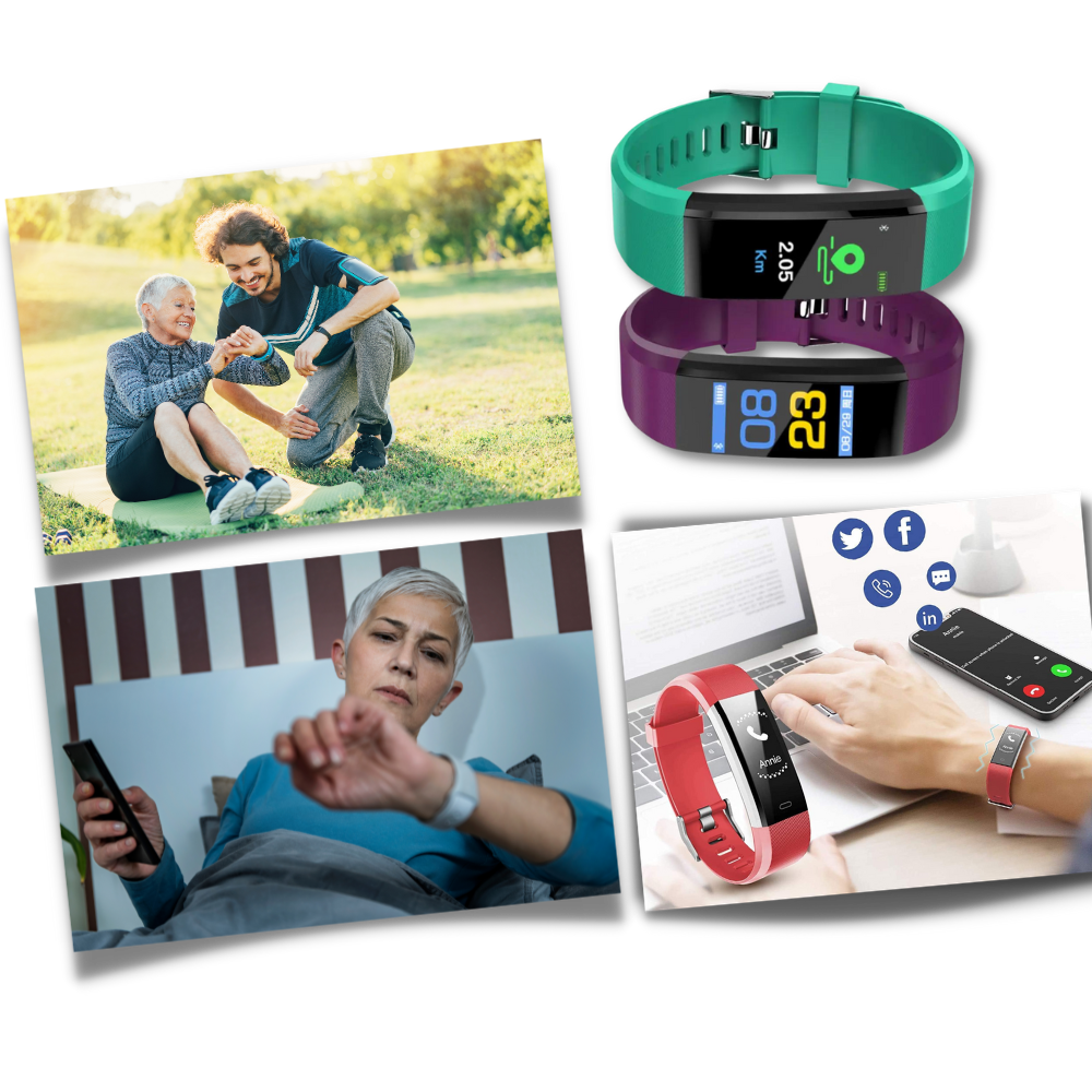 Fitness Tracker Watch with Heart Rate Monitor, Blood Pressure Tracking & 0.96-Inch LED Screen for Older Adults | Lonoma