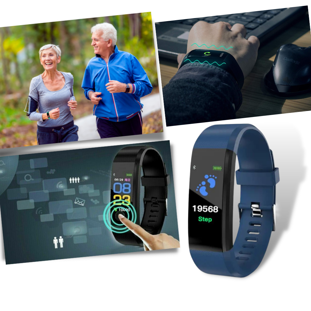Fitness Tracker Watch with Heart Rate Monitor, Blood Pressure Tracking & 0.96-Inch LED Screen for Older Adults | Lonoma