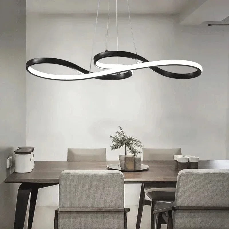 Suspension LED à Anneaux Réglable en Hauteur Trois Températures de Couleur Aluminium Acrylique Design Moderne | Koossa