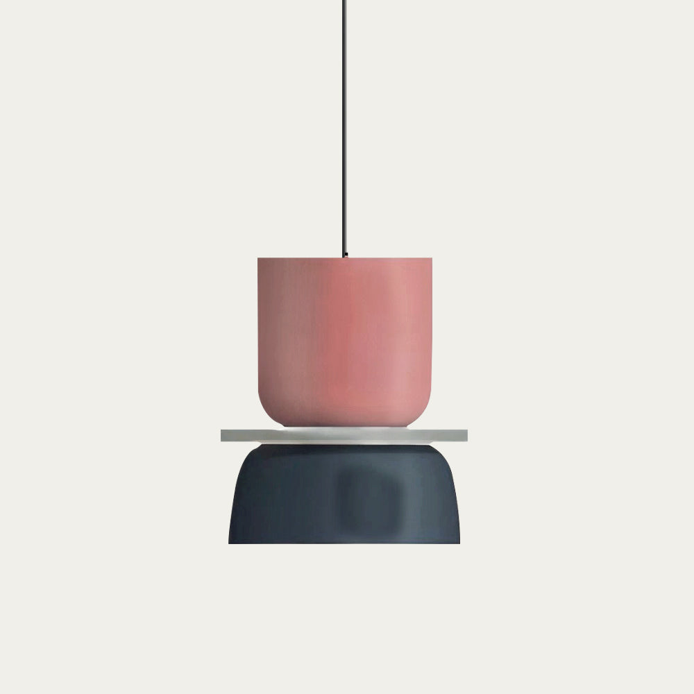 Suspension Scandinave Bicolore à Deux Abat-Jours Superposés pour Salle à Manger et Séjour Contemporain | Koossa