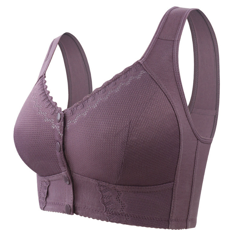 Women's Front-Fastening Soft Cup Bra — Wireless Comfort Bra with Wide Band for All-Day Support | Koossa