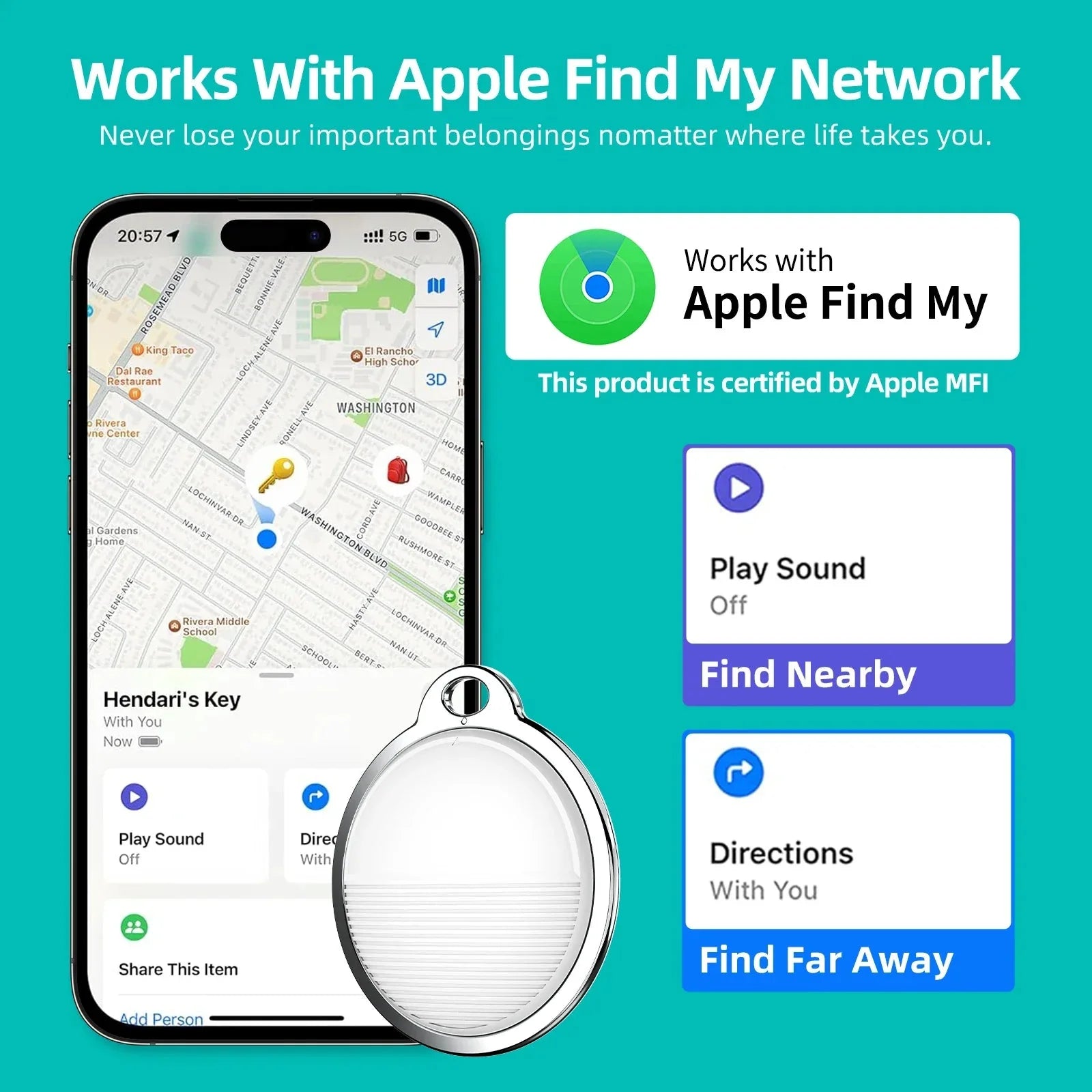 Pet Tracker Apple Find My iOS Bluetooth No SIM CR2032 Reflective Collar Cat Dog Locator Lost Mode | Koossa