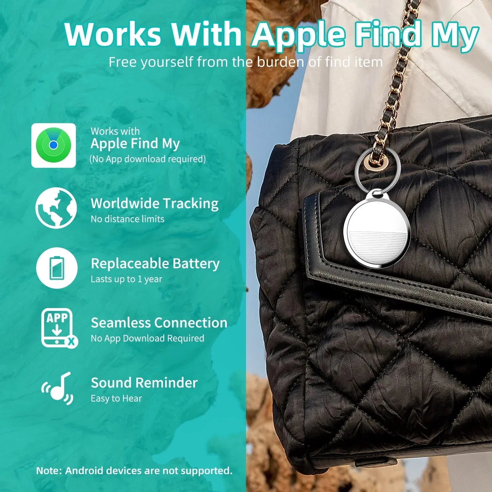 Pet Tracker Apple Find My iOS Bluetooth No SIM CR2032 Reflective Collar Cat Dog Locator Lost Mode | Koossa