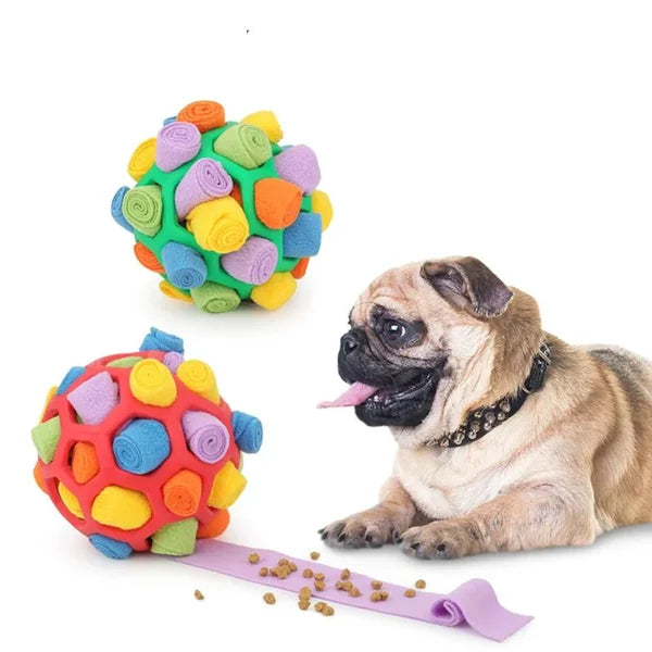Dog Snuffle Ball Treat Dispenser Foraging Toy Fleece Fabric Nose Work Puzzle Interactive Feeder Slow Eating Enrichment | Koossa