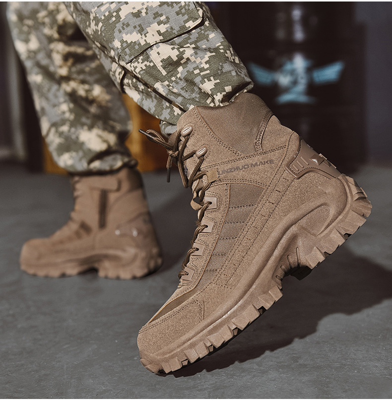 Men's Waterproof Tactical Hiking Boots with Ankle Support for Outdoor Trails Work and Camping | Lonoma