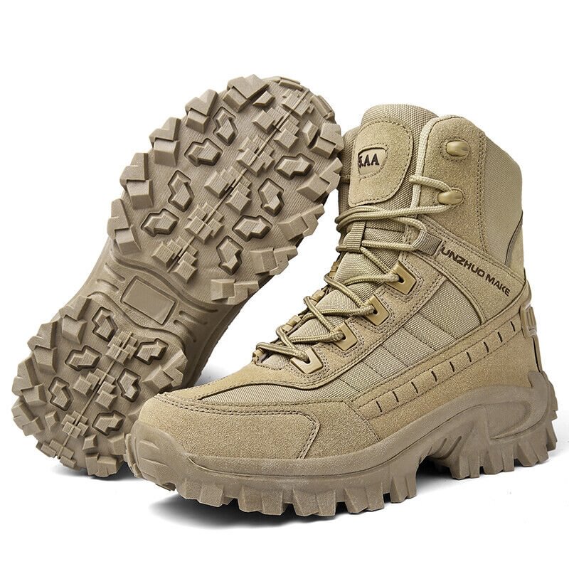 Men's Waterproof Tactical Hiking Boots with Ankle Support for Outdoor Trails Work and Camping | Lonoma