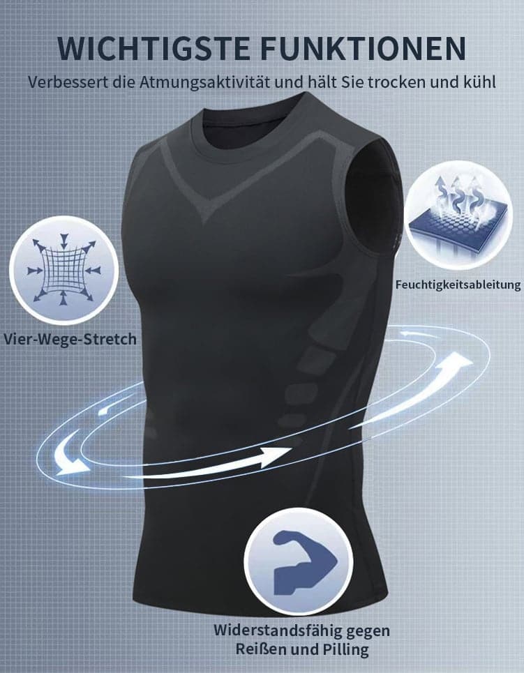 Men's Slimming Compression Tank Top, Sleeveless Body Shaper Undershirt, Breathable Chest Support for Gym, Office & Daily Wear | Lonoma