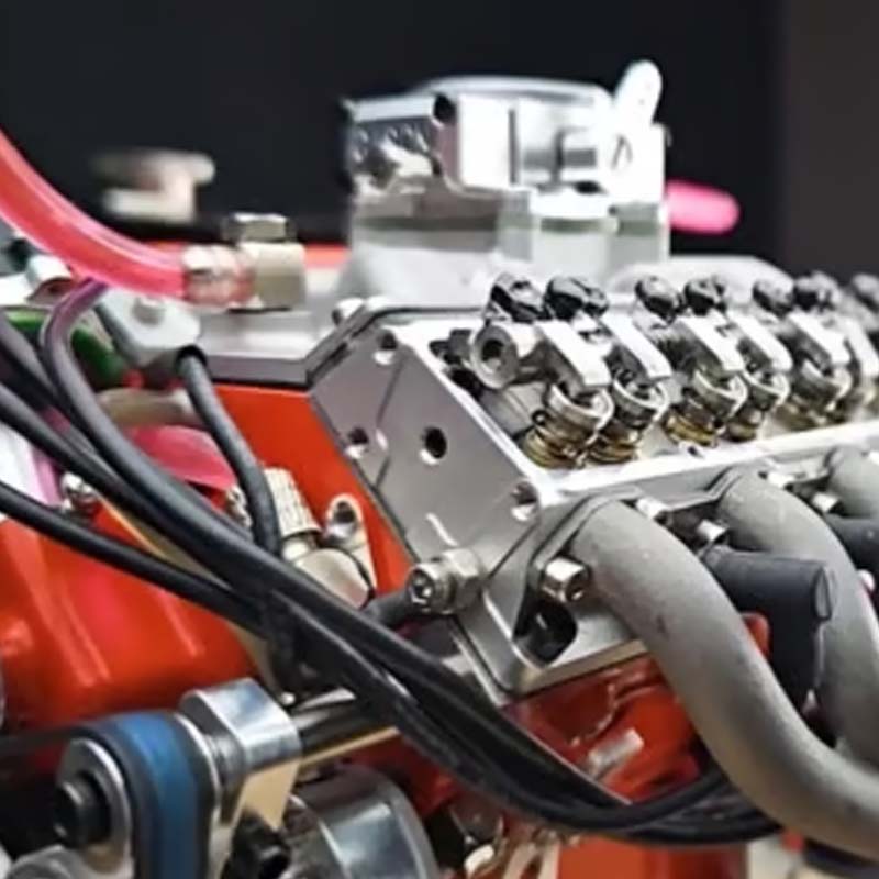 Working V8 Gasoline Engine Model Kit, Metal Miniature Motor with CDI Ignition, Small Block OHV Mechanical Build for Desk Display | Lonoma