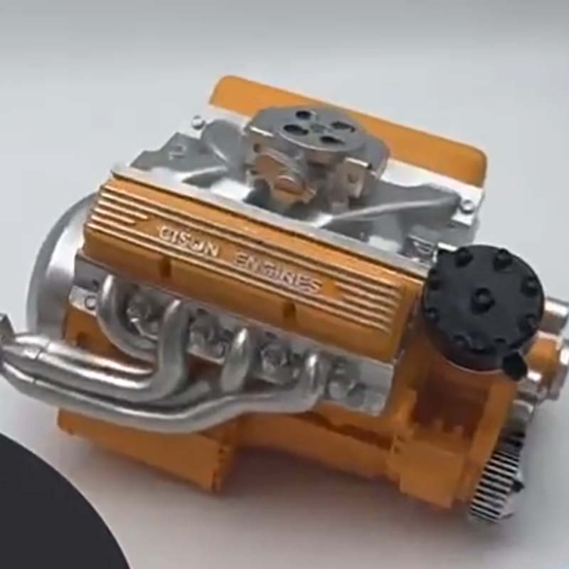 V8 OHV Gas Engine Model Kit with CDI Ignition | Working Miniature Engine Block, CNC Metal Build-It-Yourself Hobby Kit for Adults | Lonoma